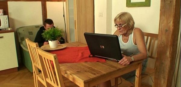  Porn-loving granny pleases son in law